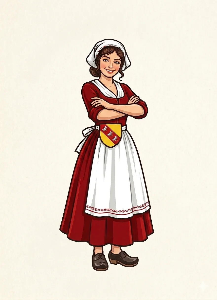 Personnage illustrant la fondatrice des Coffrets de Lorraine